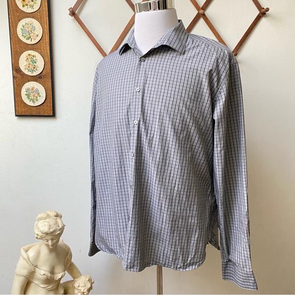 John Varvatos Slim Fit Plaid Dress Shirt - Picture 10 of 12